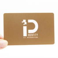 Cartes de visite personnalisées avec impression de logo transparent en plastique givré partiellement transparent avec or mat