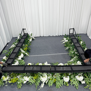 Arco de Flores Artificiales de Seda Verde y Blanca, Diseño Cuadrado de Una Sola Cara, Realista y Ligero, Ideal para Graduaciones, Pascua y Navidad - Product Image 3