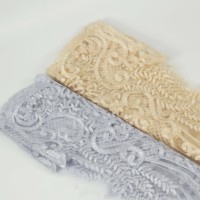 Bordure en dentelle brodée sur mesure avec sequins et perles, 100% polyester, double contrôle qualité, YUGU YG-4875, accessoires vestimentaires