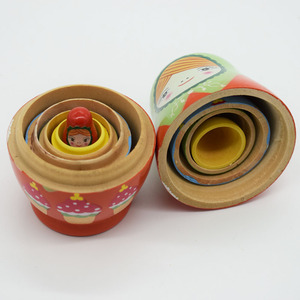 HOYE CRAFT-muñecas de anidación <span class=keywords><strong>rusas</strong></span> para niñas, bloques de apilamiento de madera, juguetes para bebés, 5 uds. - Product Image 2