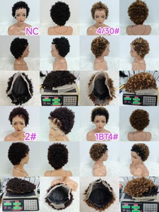 Letsfly $26 Promotion Wholesales Pixie Short Cut <b>Wigs</b> With 4C Hairline Remy 100% Human Hair 13x4 <b>Lace</b> Frontal <b>Wig</b> Black Woman - Product Image 3