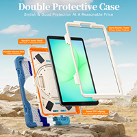 Housse pour enfants pour tablette Samsung Galaxy Tab A11 8,7 pouces 2025 avec béquille rotative à 360 degrés, résistante aux chocs et robuste