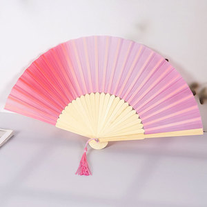 Ventaglio Pieghevole Personalizzato 21cm con Manico in Bambù, Souvenir per Matrimoni, Regalo Promozionale, Ventaglio Portatile in Carta e Tessuto - Product Image 5