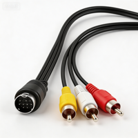 Câble AV Mini DIN 9 broches S-Video vers 3 RCA mâles de 1,8 m, faisceau de câbles audio-vidéo RGB pour téléviseur HDTV, idéal pour console de jeu rétro