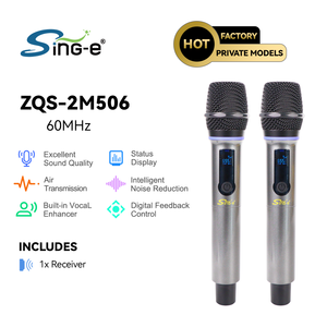 micro karaoké <span class=keywords><strong>sans</strong></span> <span class=keywords><strong>fil</strong></span> ZQS-2M506 avec lumières rvb et affichage numérique son Hi-Fi <span class=keywords><strong>rechargeable</strong></span> pour le chant à la maison - Product Image 2