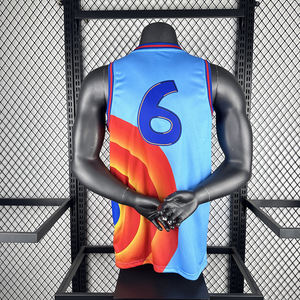 メンズ100%ポリエステル製バスケットボールジャージー、通気性のあるプリント柄サマーコスチューム、昇華プリント技術によるノースリーブベスト - Product Image 2