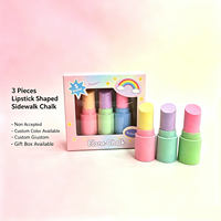Craies de trottoir pour enfants, lot de 3, sans poussière, lavables, non toxiques, au sulfate de calcium, pour dessin sur la rue, pour garçons et filles