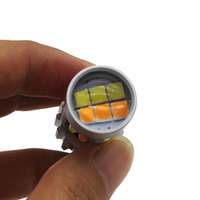 Bombilla LED blanca y ámbar para intermitente de coche, luz DRL con lente, 12V, 30SMD, 3030, BA15S, P21W, BAU15S, 1157, BAY15D, 3157, 7443