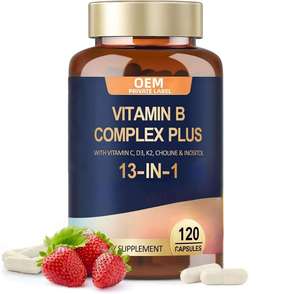 Harga Grosir 100% <span class=keywords><strong>Vitamin</strong></span> <span class=keywords><strong>B</strong></span> Kompleks Organik Murni dalam Bentuk Kapsul, Suplemen Makanan Pendukung Energi untuk Dewasa - Product Image 1