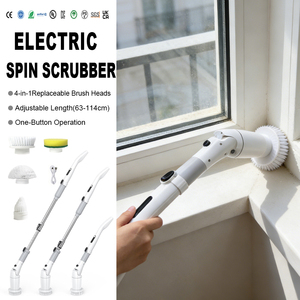 Brosse de nettoyage électrique sans fil à 2 <span class=keywords><strong>vitesses</strong></span>, étanche IPX6, manche télescopique, brosse de nettoyage électrique 4 en 1 - Product Image 1