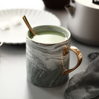 Mug à thé en céramique rose de style nordique moderne, motif marbré, design personnalisé, mugs en porcelaine