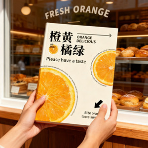 Máy tính xách tay theo chủ đề màu cam và màu xanh lá cây có hình minh họa màu cam sáng và văn bản thơ mộng, ghi lại những niềm vui nhỏ ngọt ngào của cuộc sống. - Product Image 6