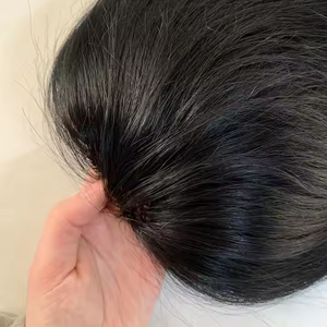 Meilleure qualité 100% cuticule alignée vierge droite cheveux humains Topper résille cheveux toupet pour les femmes européen Remy cheveux <span class=keywords><strong>Topping</strong></span> - Product Image 5