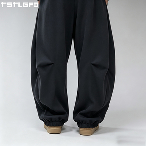 Cut And Sew Balloon Sweatpants Heavyweight French Terry Baggy Oversized Streetwear Elastic Cuff Joggers Wholesale Bulk - Product Image 3