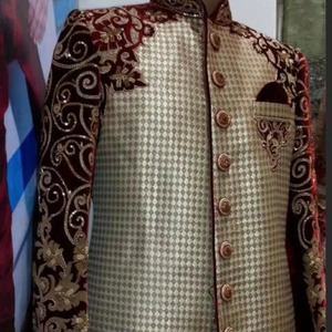 Derniers ATIYALIBAS INDIEN ET PAKISTAN HOMMES SHERWANI en laine/soie pour mariage et fête à simple boutonnage - Product Image 4