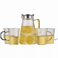 Ensemble théière et bouilloire en verre blanc froid de 1400 ml, design minimaliste, écologique, compatible lave-vaisselle, pour la maison et la cuisine (vente en gros)