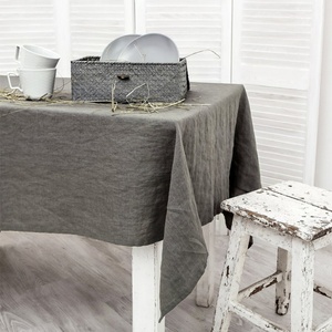 140x180cm Pure Linen <b>Table</b> Cloth With Embroidery <b>Table</b> Cover for Hotel Stone Washed Solid Color Home Wholesale Customizable - Product Image 3