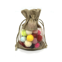 Pochette de sac de jute biologique tissé à taille personnalisée pour bijoux à provisions Sac cadeau de faveur de mariage en toile de jute avec cordon de serrage