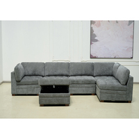 Coussin de siège confortable de couleur grise, ensemble de canapé modulaire de 6 pièces, design Thomasville