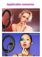 Éclairage d'Appoint LED RGB Portable de 18 Pouces pour Studio Photo, Lumière Circulaire pour Téléphone et Maquillage, Idéal pour Photos en Intérieur
