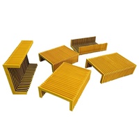 Cache-buffets télescopique en tissu ignifuge haute température avec bride en PVC, protection anti-poussière pour rail de guidage de centres d'usinage verticaux