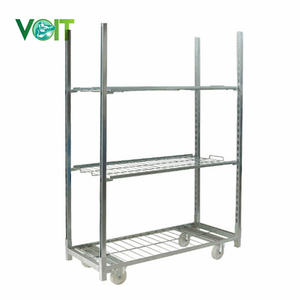 कारखाने प्रत्यक्ष बिक्री पोर्टेबल जस्ता कोटेड गार्डन मशरूम हटाने योग्य शेल्फ ट्रॉली - Product Image 2