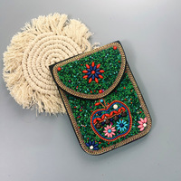 Bohème femmes rétro industrie lourde riz perle sac à bandoulière Xinjiang inner mongolie voyage Souvenir téléphone portable sac à bandoulière