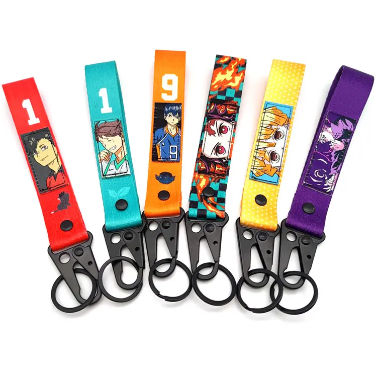 YYX Wrist let Strap Karabiner Schlüssel bund Schlüssel ring Benutzer definiertes Logo Armbänder Anime Schlüssel bund