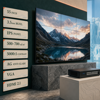 Mur vidéo LCD IPS 55 pouces avec cadre de 3,5 mm et contrôleur, affichage matriciel pour stand de salon professionnel, garantie de 2,1 ans
