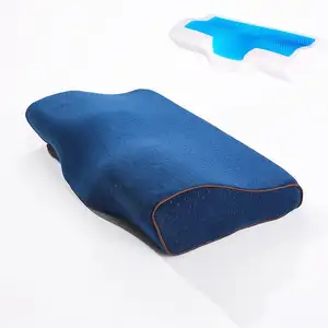 定制蝴蝶轮廓防打鼾枕头矫形冷却凝胶记忆泡沫睡枕