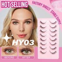 Faux cils naturels noirs courbés en C, réutilisables, sans cruauté, vente en gros, personnalisables, effet vaporeux, bande complète, pour salons de beauté