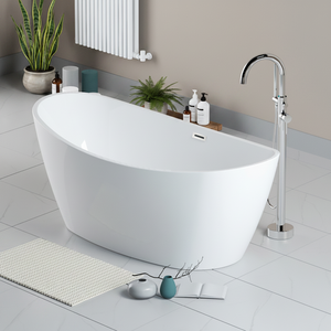 Baignoire autoportante en acrylique durable et résistante aux fissures, petite baignoire de douche pour la maison - Product Image 1