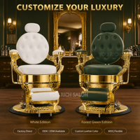 Fauteuil de Barbier Vintage Robuste Inclinable à 360 Degrés en Cuir PU pour Salon, Salle de Bain et Salon de Coiffure – Vente en Gros