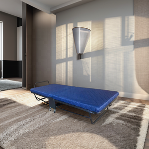 Giường phụ gấp gọn hiện đại B001, nệm lò xo 20cm, khung kim loại đơn màu đen, di động, dùng cho khách sạn, nhà nghỉ - Product Image 6