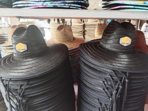 Giá rẻ de palha Surf Đen Lifeguard mũ rơm với bên trong vải - Product Image 3