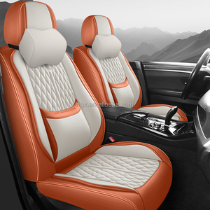 Coprisedili Auto in Pelle Arancione Vivace Universali per 5 Posti Set Completo Compatibili con <span class=keywords><strong>Audi</strong></span> A1 A3 <span class=keywords><strong>A4</strong></span> A5 Q2 Q3 Resistenti ai Graffi - Product Image 2