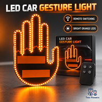 Lumière de signalisation gestuelle LED pour voiture avec télécommande, 203 LED, signalisation manuelle pour vitre arrière, accessoires de voiture amusants, cadeau pour les conducteurs