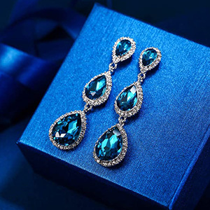 Orecchini Pendenti Barocchi Vintage per Donne, Gioielli per Orecchie con Pietre Scintillanti, Accessori Moda per Feste - Product Image 4