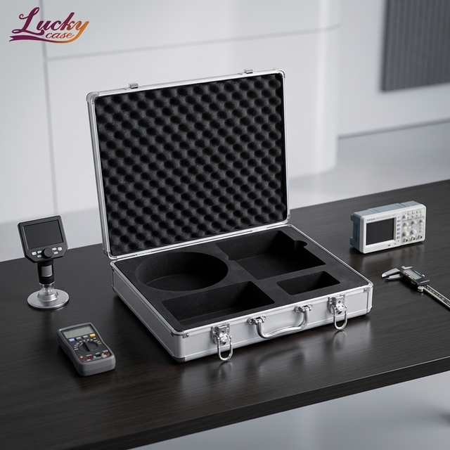 Silver Factory Wholesale Aluminum Case with Custom Foam Inside High Quality Hard Shell Tool Box for Electronic Equipment