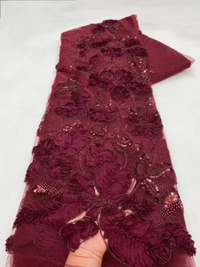 Ni. Ai thiết kế mới tua ren ngọc trai thêu vải sáng bóng <span class=keywords><strong>sequin</strong></span> Net ren đính cườm ren vải - Product Image 3