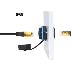Connecteur RJ45 blindé LIYUAN <span class=keywords><strong>LY</strong></span>-KJ-AP43-A pour montage sur panneau, étanche IP68 Cat6A/Cat6, adaptateur de câble <span class=keywords><strong>LAN</strong></span> 8P8C - Product Image 4