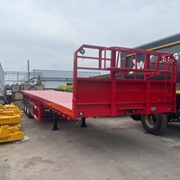 Semi-remorque plateau robuste en acier de 40 pieds avec parois latérales, mini-camion benne fermé de 150 tonnes, suspension mécanique/pneumatique, 4 mm diamant