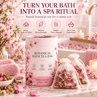 Teh Herbal Mandi Label Pribadi, Campuran Bunga Alami untuk Spa di Rumah yang Menenangkan, Rendaman Mawar Lavender Chamomile