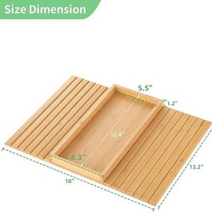Table de plateau de canapé en bambou pliable pour canapé accoudoir de canapé Clip anti-dérapant sur plateau porte-gobelet pour collations contrôle de téléphone - Product Image 6