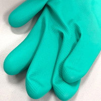 Gants industriels résistants aux produits chimiques de 13 pouces, 15 MIL, gants en nitrile verts, doublure floquée