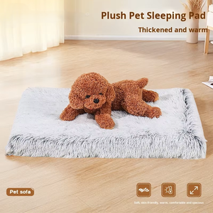Lit carré écologique en peluche <span class=keywords><strong>pour</strong></span> animaux de compagnie canapé <span class=keywords><strong>pour</strong></span> <span class=keywords><strong>chien</strong></span> de sommeil profond avec motif solide fabricant de <span class=keywords><strong>tapis</strong></span> de chat d'hiver fournitures <span class=keywords><strong>pour</strong></span> chiens en gros - Product Image 3