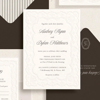 Invitaciones de Boda con Diseño en Relieve Tipo Encaje, Juego de Papelería Moderna con Impresión Tipográfica, Relieve Ciego, Invitaciones Elegantes y Modernas