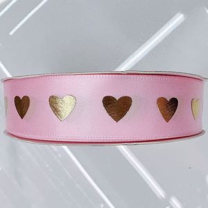 Cinta <span class=keywords><strong>de</strong></span> satén <span class=keywords><strong>de</strong></span> poliéster Beidong <span class=keywords><strong>de</strong></span> 2.5 cm con corazón <span class=keywords><strong>de</strong></span> amor y lámina dorada para decoración <span class=keywords><strong>de</strong></span> cajas <span class=keywords><strong>de</strong></span> regalo, embalaje floral, lazos <span class=keywords><strong>de</strong></span> corazón y manualidades DIY - Product Image 4