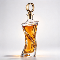 Bouteilles en verre transparentes, forme torsadée unique, bouteille en cristal clair avec liquide ambré pour cadeau et présentation de produits haut de gamme