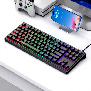 DG87 Wired Mechanical RGB Gaming <b>Keyboard</b> 87KEY Cracks <b>USB</b>-C Desktop Rapid Trigger High Accuracy BLACK AND WHITE - Product Image 6